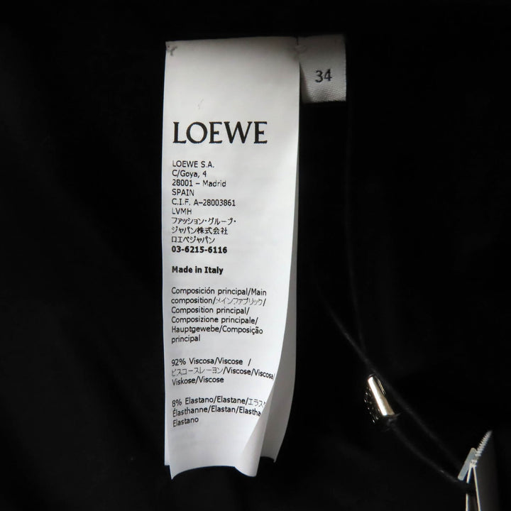 未使用品★LOEWE ロエベ S540Y08X56 膝丈 ペプラム スカート ボトムス ブラック 34 イタリア製 正規品 レディース 定価107800円