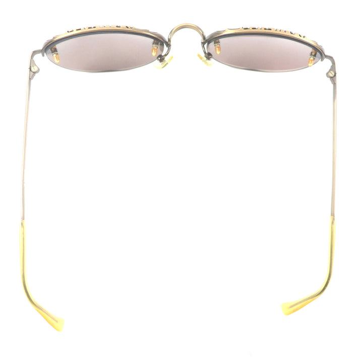 良品▼JEAN-PAUL GAULTIER ジャンポールゴルチエ 56-3175 オールド ロゴ刻印入り ハーフリム サングラス ゴールド クリアイエロー メンズ