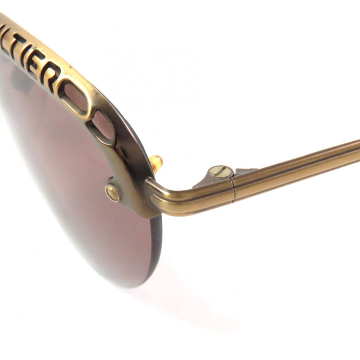 良品▼JEAN-PAUL GAULTIER ジャンポールゴルチエ 56-3175 オールド ロゴ刻印入り ハーフリム サングラス ゴールド クリアイエロー メンズ