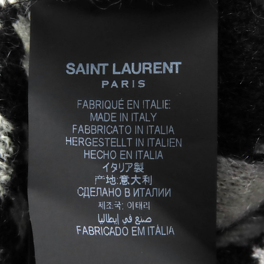 極美品△SAINT LAURENT PARIS サンローランパリ 21AW 690064 Mohair Cardigan 総柄 モヘア カーディガン オーバーサイズ XS 正規品