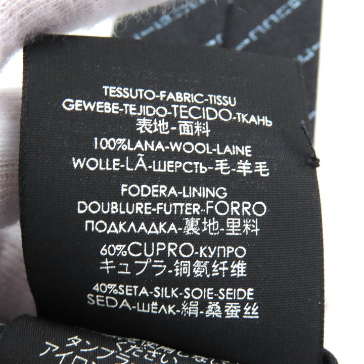 未使用品△GUCCI グッチ ウール100％ レジメンタルロゴストライプ ネクタイ 剣先7CM ダークグレー系 箱付き イタリア製 正規品 メンズ
