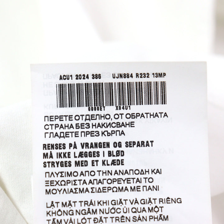 極美品○PRADA プラダ 24SS UJN884 コットン100% ロゴ刺繍 クルーネック 半袖Ｔシャツ カットソー ホワイト XS 正規品 メンズおすすめ