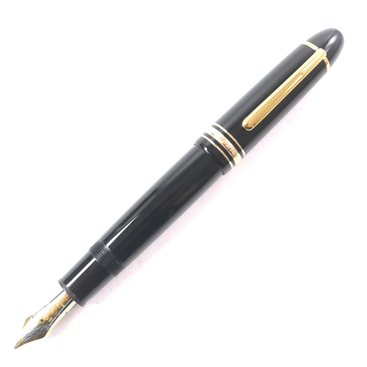 極美品▼MONTBLANC モンブラン マイスターシュテュック ペン先18K Bニブ ホワイトスター 万年筆 ブラック ゴールド ドイツ製 メンズ