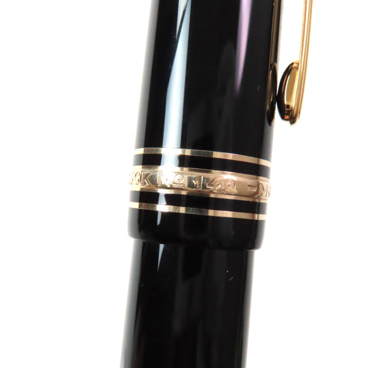 極美品▼MONTBLANC モンブラン マイスターシュテュック ペン先18K Bニブ ホワイトスター 万年筆 ブラック ゴールド ドイツ製 メンズ