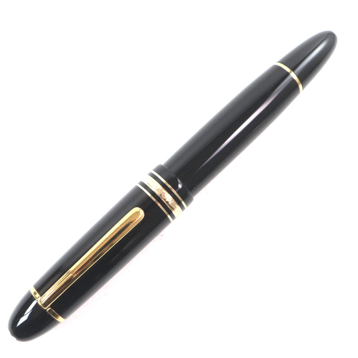 極美品▼MONTBLANC モンブラン マイスターシュテュック ペン先18K Bニブ ホワイトスター 万年筆 ブラック ゴールド ドイツ製 メンズ