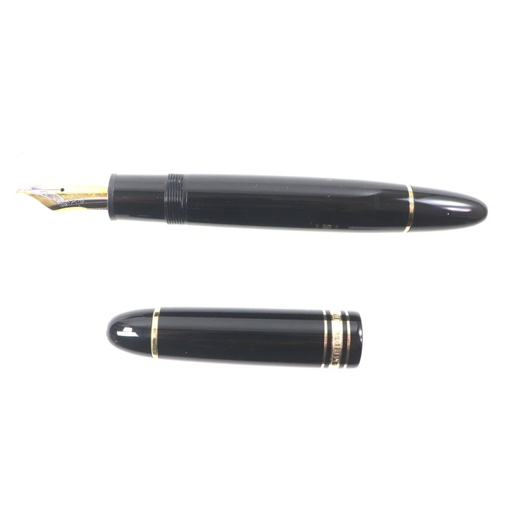 極美品▼MONTBLANC モンブラン マイスターシュテュック ペン先18K Bニブ ホワイトスター 万年筆 ブラック ゴールド ドイツ製 メンズ
