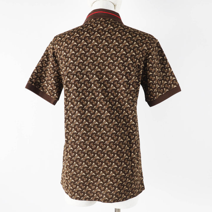 美品◎BURBERRY バーバリー 8018544 TBモノグラム ラバーロゴワッペン付き 半袖ポロシャツ ブラウン XXS 正規品 レディース