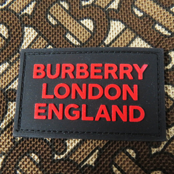 美品◎BURBERRY バーバリー 8018544 TBモノグラム ラバーロゴワッペン付き 半袖ポロシャツ ブラウン XXS 正規品 レディース