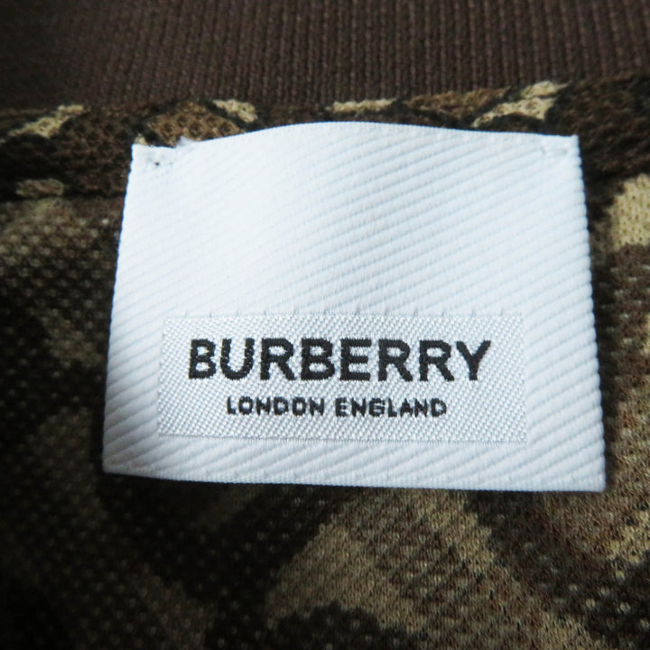 美品◎BURBERRY バーバリー 8018544 TBモノグラム ラバーロゴワッペン付き 半袖ポロシャツ ブラウン XXS 正規品 レディース