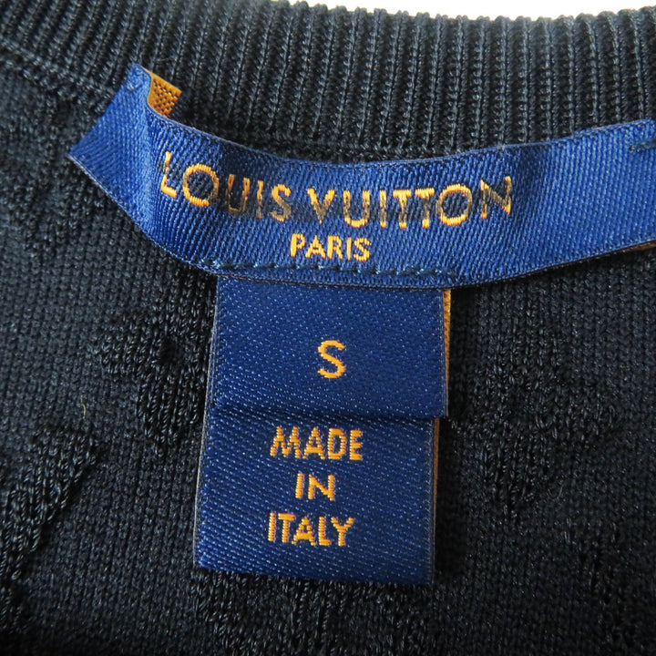 極美品◎LOUIS VUITTON ルイヴィトン シルク エンボスモノグラム 　スポーティー タンクトップ ブラック レッド ゴールド金具 S 正規品