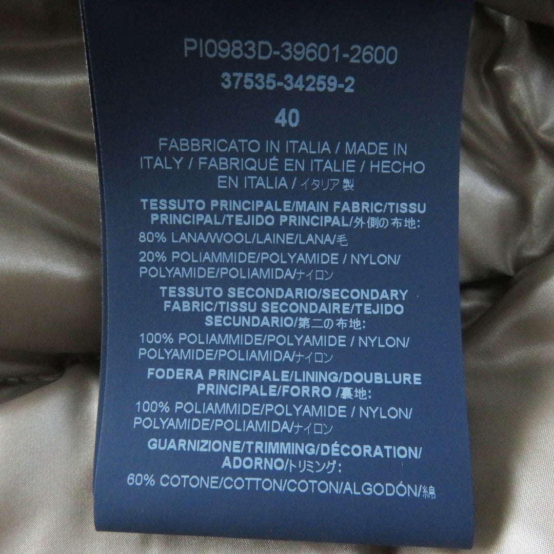 極美品◎Herno ヘルノ 2019年製 PI0983D ウール ナイロン 切り替えデザイン ダウンコート グレー ベージュ 40 伊製 正規品 レディース