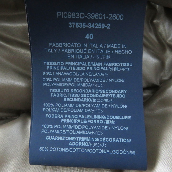 極美品◎Herno ヘルノ 2019年製 PI0983D ウール ナイロン 切り替えデザイン ダウンコート グレー ベージュ 40 伊製 正規品 レディース