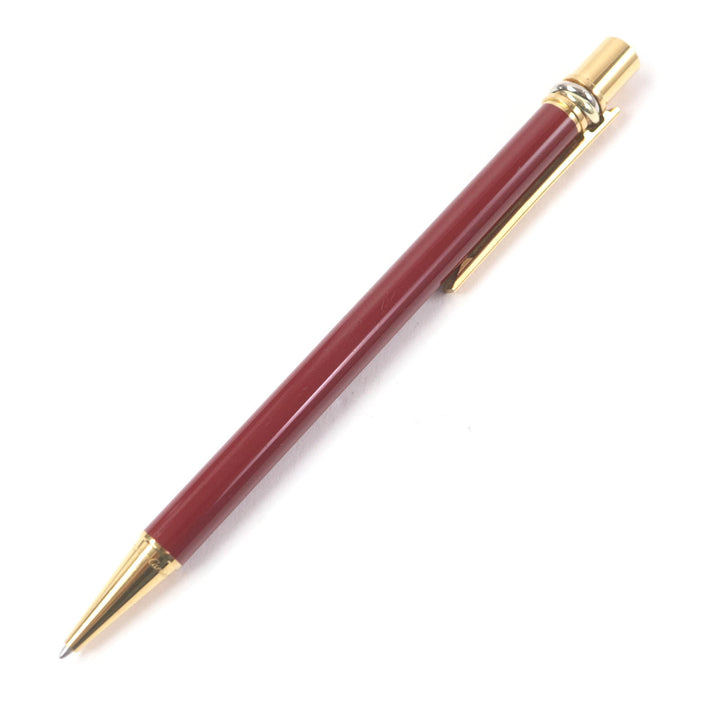 美品□Cartier カルティエ トリニティ ドゥ カルティエ ドゥーブルC ロゴ入り ツイスト式 ボールペン ボルドー ゴールド 　筆記確認済み