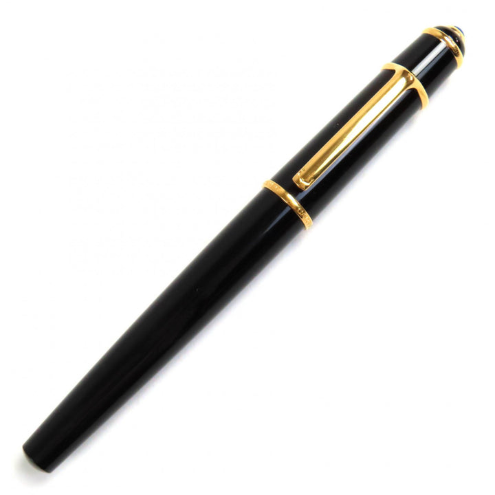 良品△Cartier カルティエ ディアボロ ドゥ カルティエ ペン先18K Mニブ ブルージェム 万年筆 ブラック ゴールド メンズ