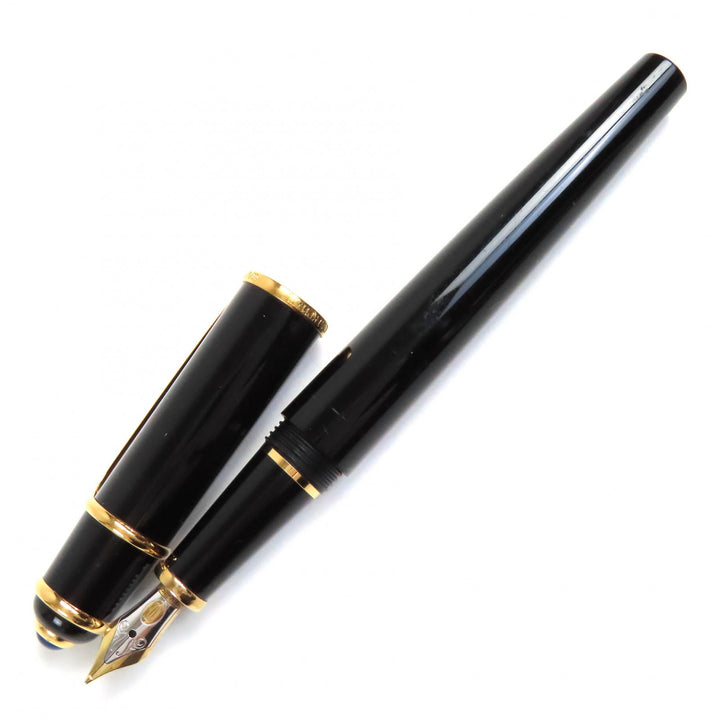 良品△Cartier カルティエ ディアボロ ドゥ カルティエ ペン先18K Mニブ ブルージェム 万年筆 ブラック ゴールド メンズ