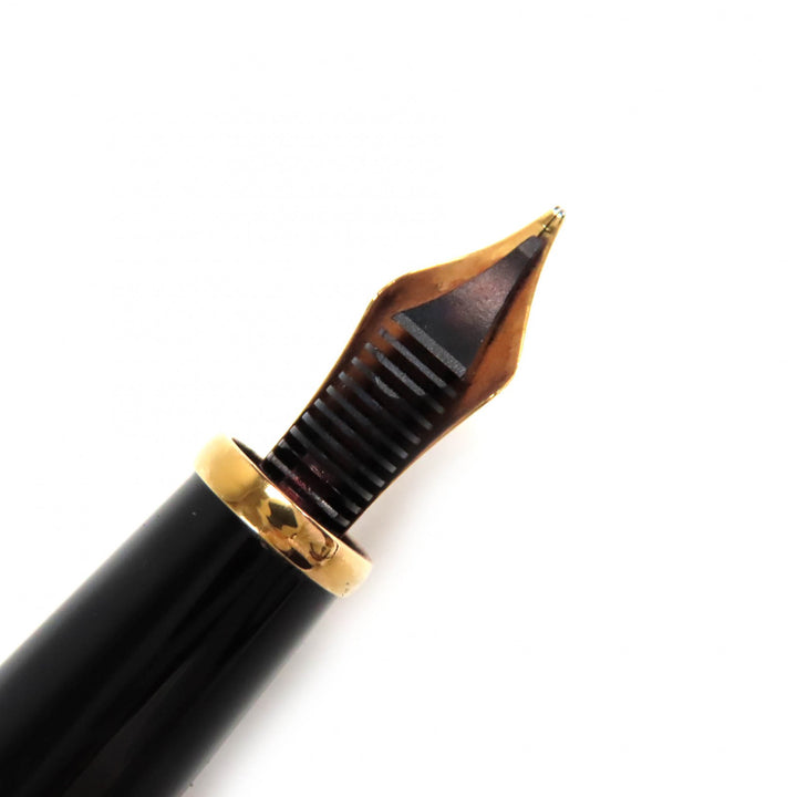 良品△Cartier カルティエ ディアボロ ドゥ カルティエ ペン先18K Mニブ ブルージェム 万年筆 ブラック ゴールド メンズ