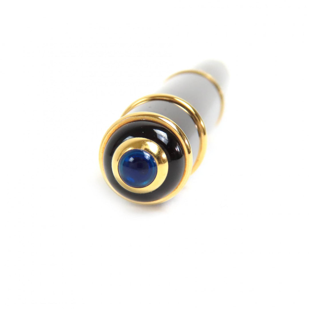 良品△Cartier カルティエ ディアボロ ドゥ カルティエ ペン先18K Mニブ ブルージェム 万年筆 ブラック ゴールド メンズ