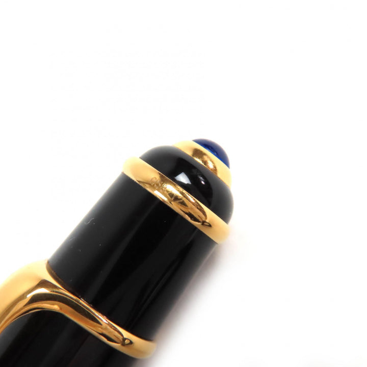 良品△Cartier カルティエ ディアボロ ドゥ カルティエ ペン先18K Mニブ ブルージェム 万年筆 ブラック ゴールド メンズ