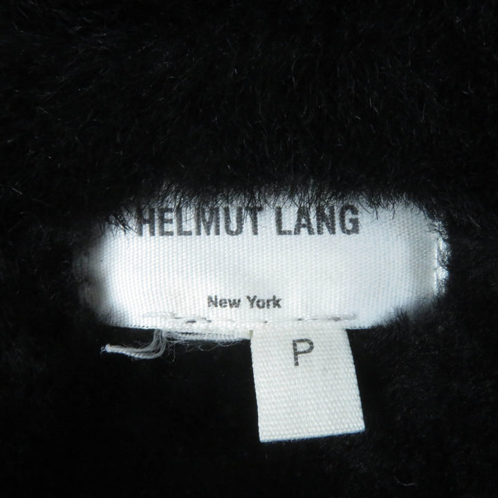 美品☆HELMUT LANG ヘルムートラング シープスキン ドレープ ムートンジャケット ブラック P レディース約Sサイズ相当 正規品 レディース