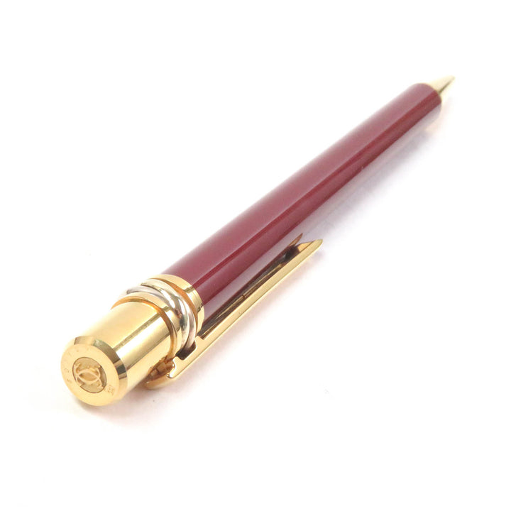 極美品□Cartier カルティエ トリニティ ドゥ カルティエ ドゥーブルC ロゴ入り ボールペン ボルドー ゴールド ケース付き 筆記確認済み