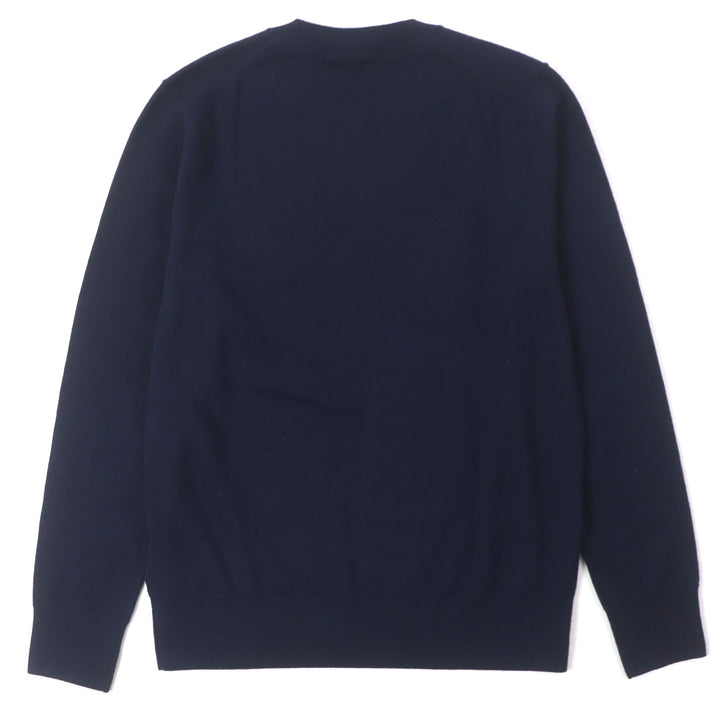 美品▼BURBERRY バーバリー 8018668 Monogram Motif Sweater ウール100% TBロゴ刺繍 クルーネック ニットセーター S 正規品 メンズ