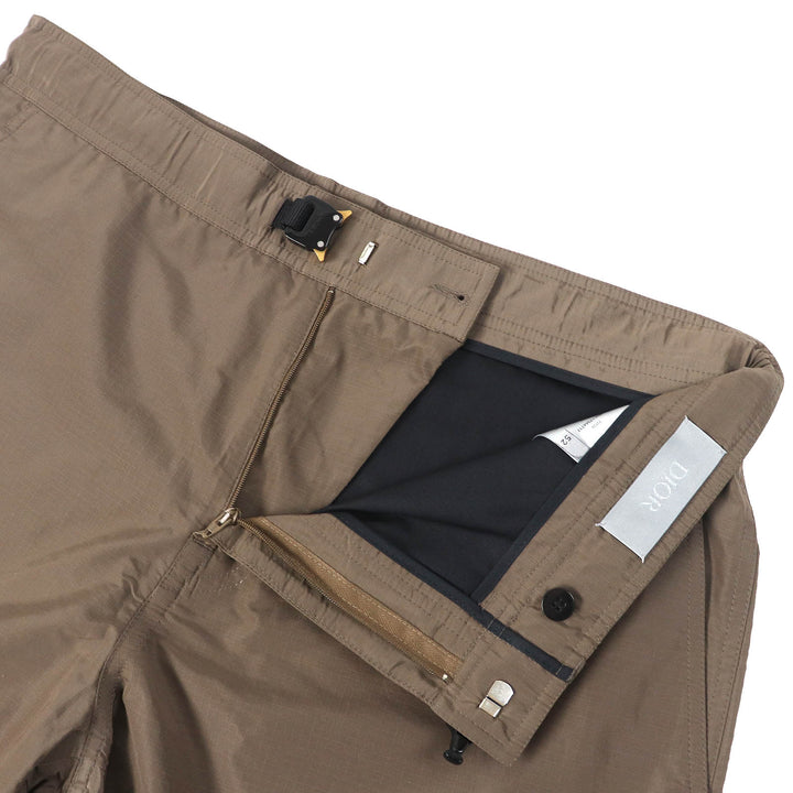 極美品△DIOR ディオール オム 293C179A4717 バックルバミューダ ロゴワッペン 短パン ハーフパンツ ショートパンツ ブラウン 52 正規品