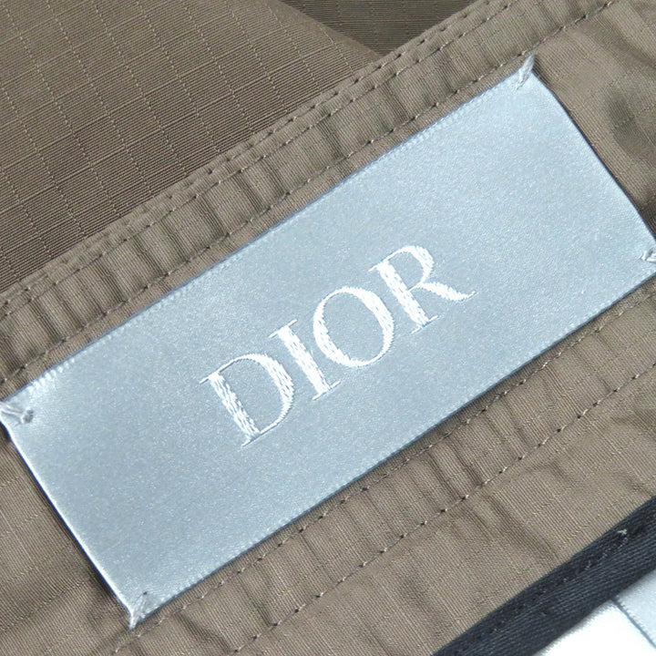 極美品△DIOR ディオール オム 293C179A4717 バックルバミューダ ロゴワッペン 短パン ハーフパンツ ショートパンツ ブラウン 52 正規品