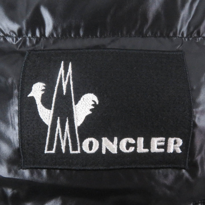 極美品□MONCLER モンクレール BANKER GILET ロゴワッペン ダブルジップ スタンドカラー ジレ ダウンベスト ブラック 0 正規品 メンズ