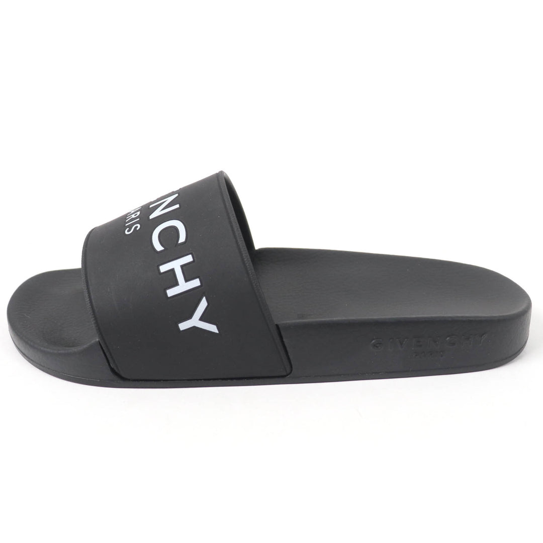 未使用品☆GIVENCHY ジバンシィ ロゴデザイン スライドサンダル ラバー フラットサンダル ブラック 35 保存袋付き イタリア製 レディース