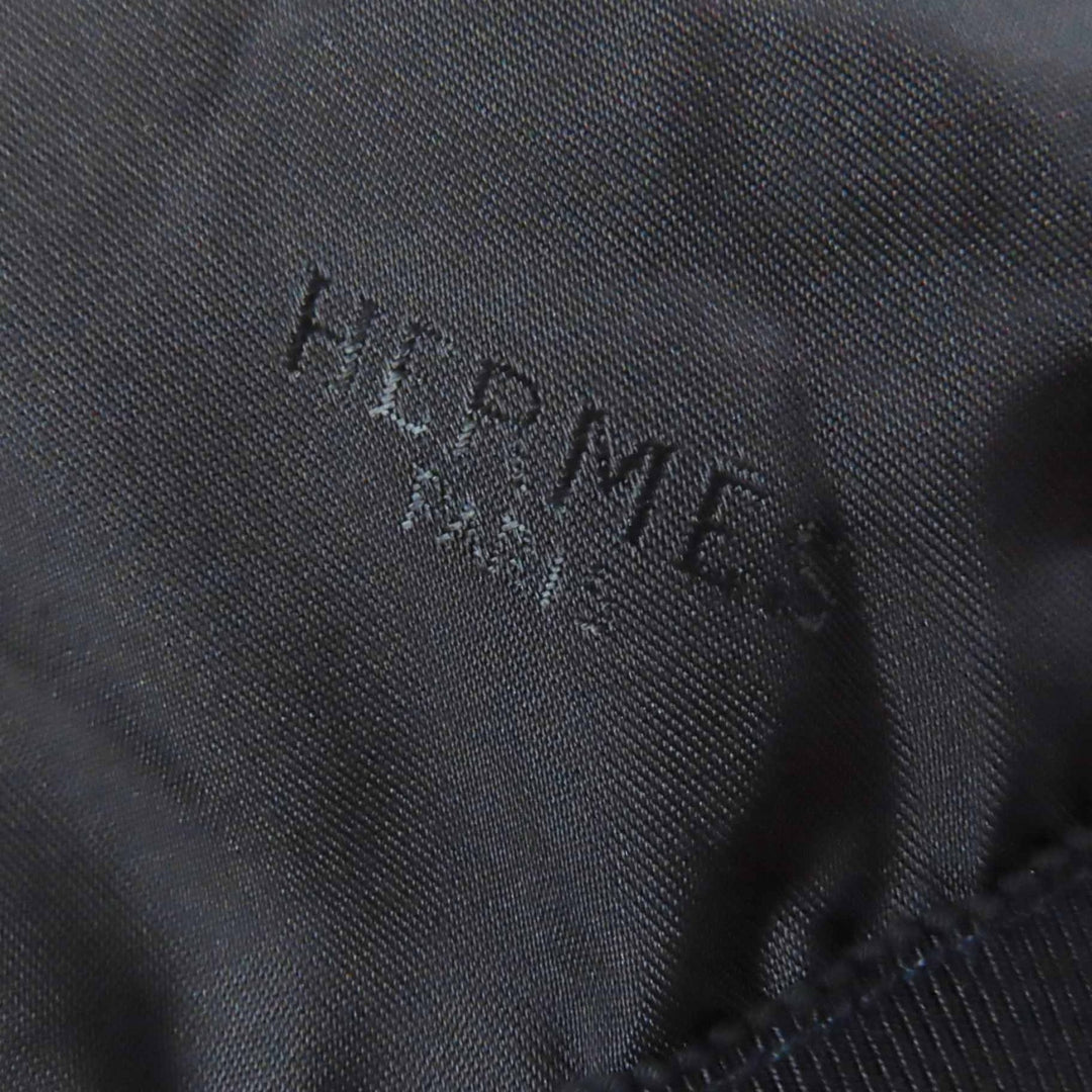 美品◎HERMES エルメス シルバー金具 ベルト付き 帽子／ハット ネイビー ライトブルー 56 フランス製 レディース