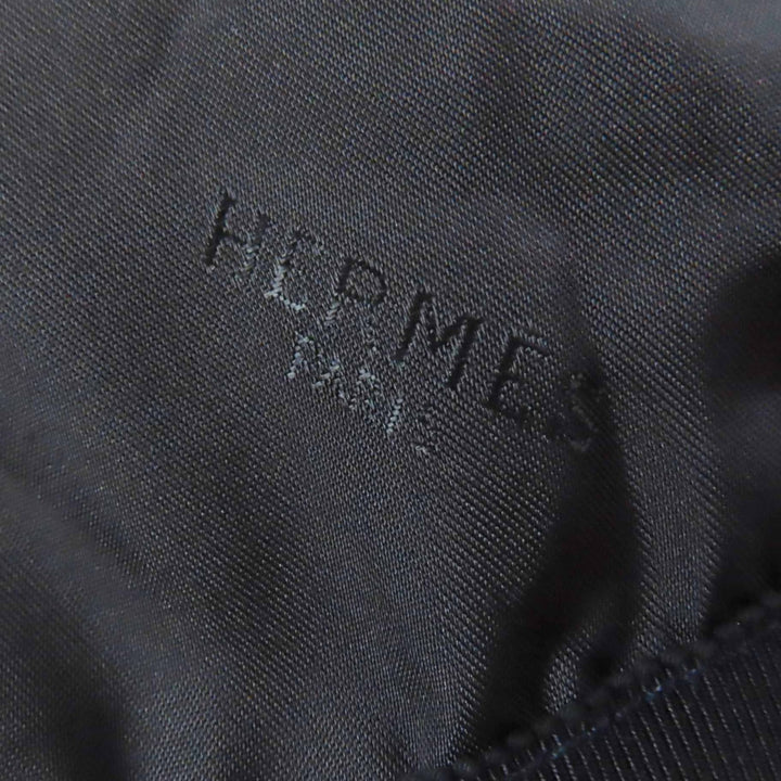 美品◎HERMES エルメス シルバー金具 ベルト付き 帽子／ハット ネイビー ライトブルー 56 フランス製 レディース