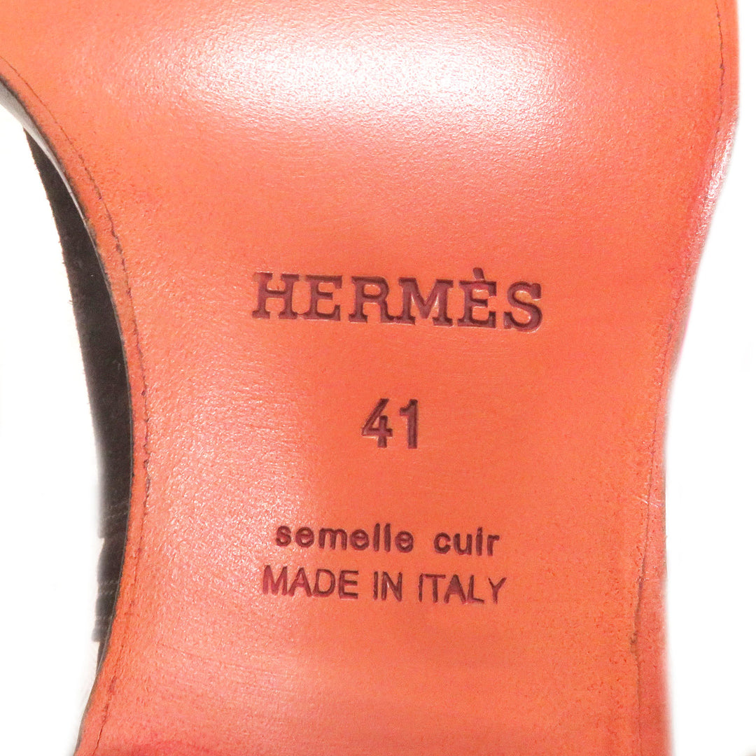 未使用品□HERMES エルメス フォーチュン ケリー金具 ストラップ付き スウェードレザー アンクルブーツ ショートブーツ ブラウン 41 伊製