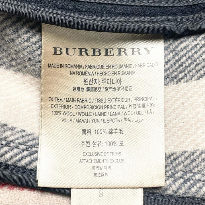 極美品▲BURBERRY バーバリー ウール100％ 裏地ノバチェック ショート丈 ダッフルコート ブラック 38 正規品 レディース