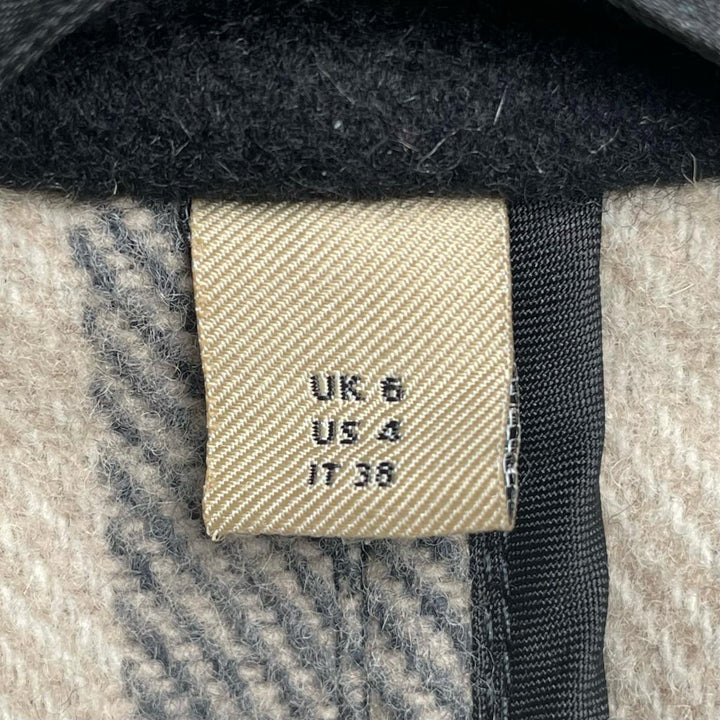 極美品▲BURBERRY バーバリー ウール100％ 裏地ノバチェック ショート丈 ダッフルコート ブラック 38 正規品 レディース