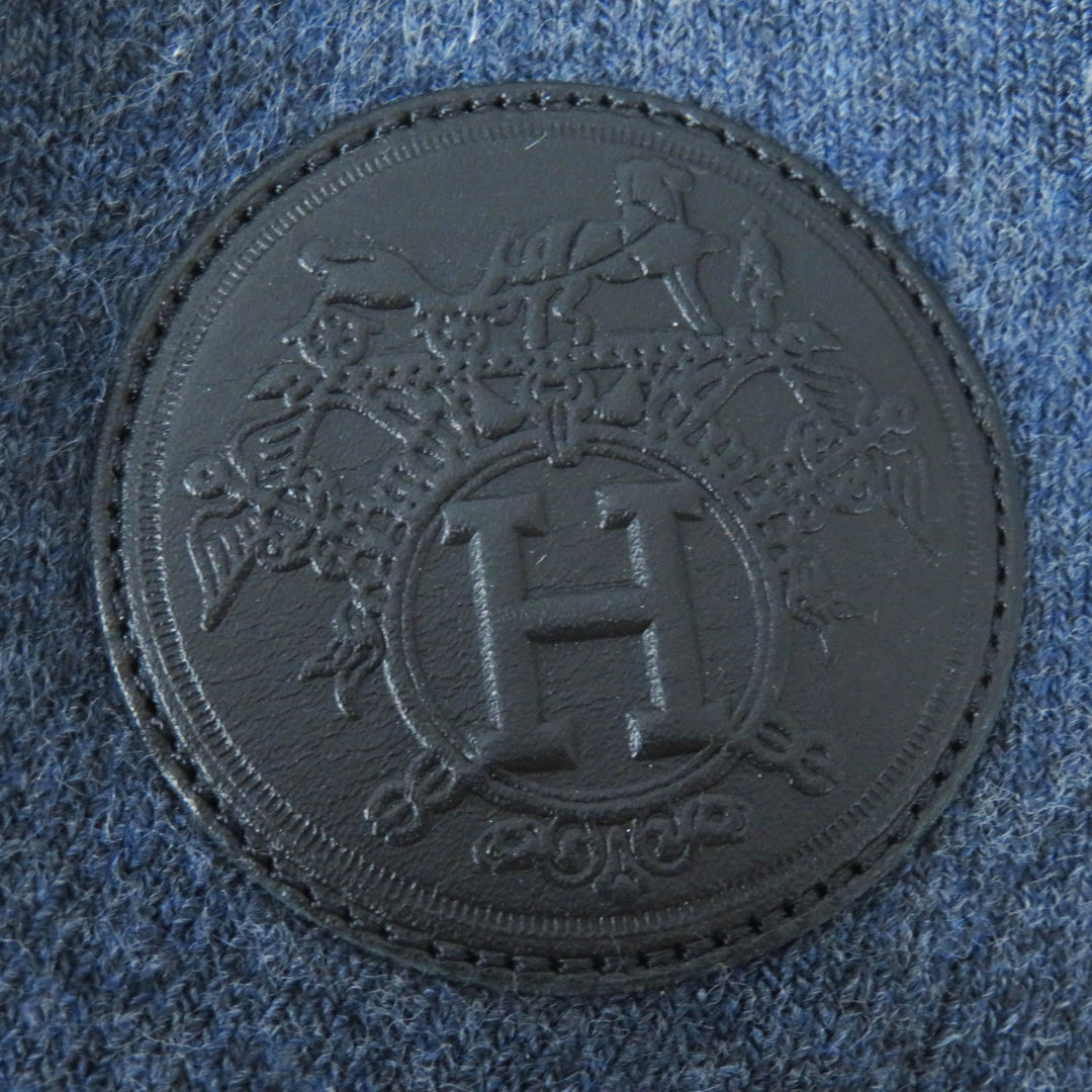 未使用品◎HERMES エルメス デュオ エクスリブリス フラット ニットショートブーツ ブルー系 36 保存袋付き イタリア製 レディース