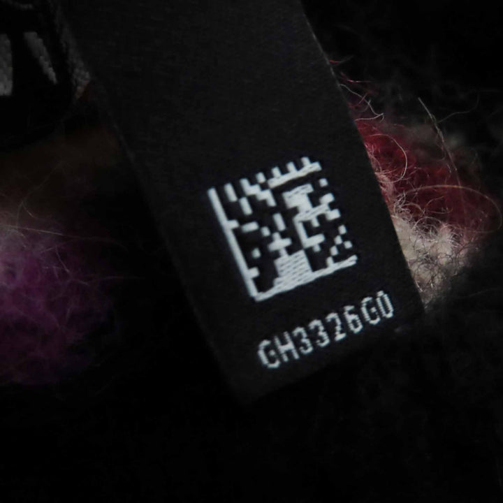 極美品◎CHANEL シャネル P75766 ココマークプレート付き ココマークチェーン ボーダー柄 長袖 ニット マルチ 34 イタリア製 レディース