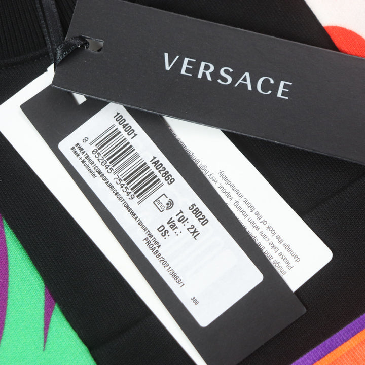 未使用品▼VERSACE ヴェルサーチ 2021年製 1004001 COLLEGE FIT パッチワーク クルーネック プルオーバー スウェット XXL 正規品 メンズ