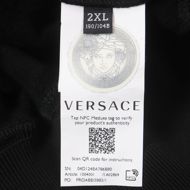 未使用品▼VERSACE ヴェルサーチ 2021年製 1004001 COLLEGE FIT パッチワーク クルーネック プルオーバー スウェット XXL 正規品 メンズ