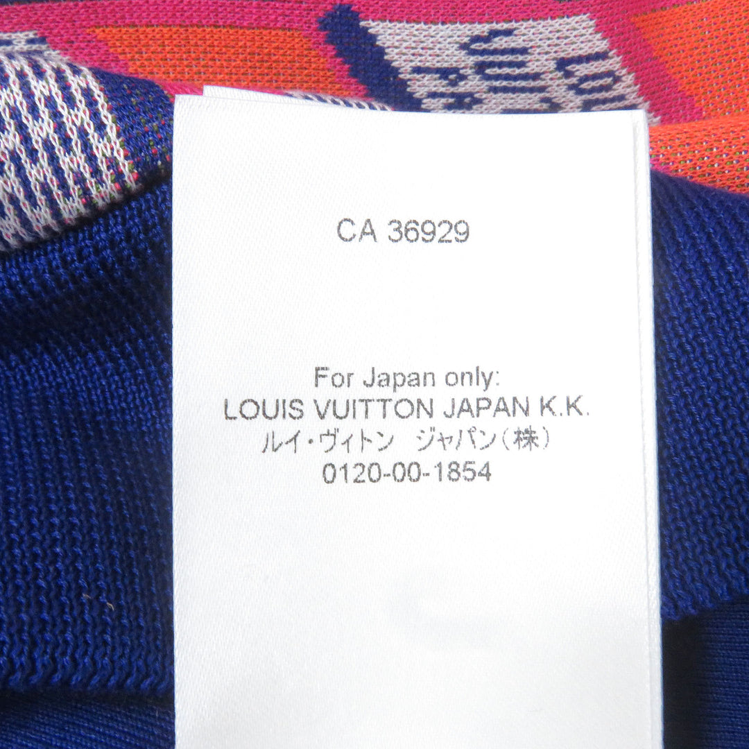 未使用品□LOUIS VUITTON ルイヴィトン 2022年製 ダイヤモンド ダミエ 総柄 ニット スウェット オレンジ L イタリア製 正規品 メンズ