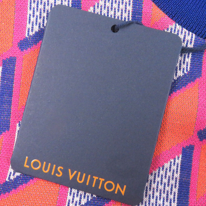 未使用品□LOUIS VUITTON ルイヴィトン 2022年製 ダイヤモンド ダミエ 総柄 ニット スウェット オレンジ L イタリア製 正規品 メンズ