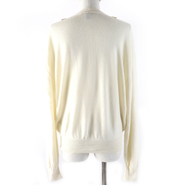 極美品△LOUIS VUITTON ルイヴィトン 2024年製 1ABT67 カシミヤプルオーバー カシミヤ99％ Dリング 長袖 ニット Bianco Latte S 正規品