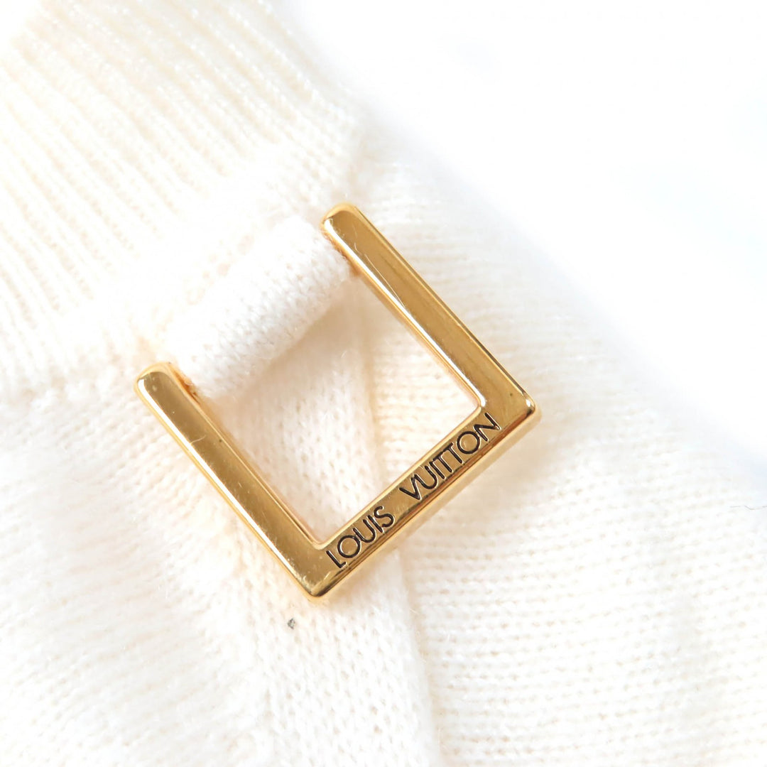 極美品△LOUIS VUITTON ルイヴィトン 2024年製 1ABT67 カシミヤプルオーバー カシミヤ99％ Dリング 長袖 ニット Bianco Latte S 正規品
