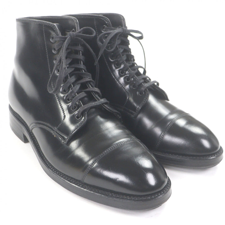 美品□ALDEN オールデン 4065 コードバン キャップトゥ ストレートチップ レザー チャッカーブーツ ブラック 7 保存袋付き USA製 メンズ