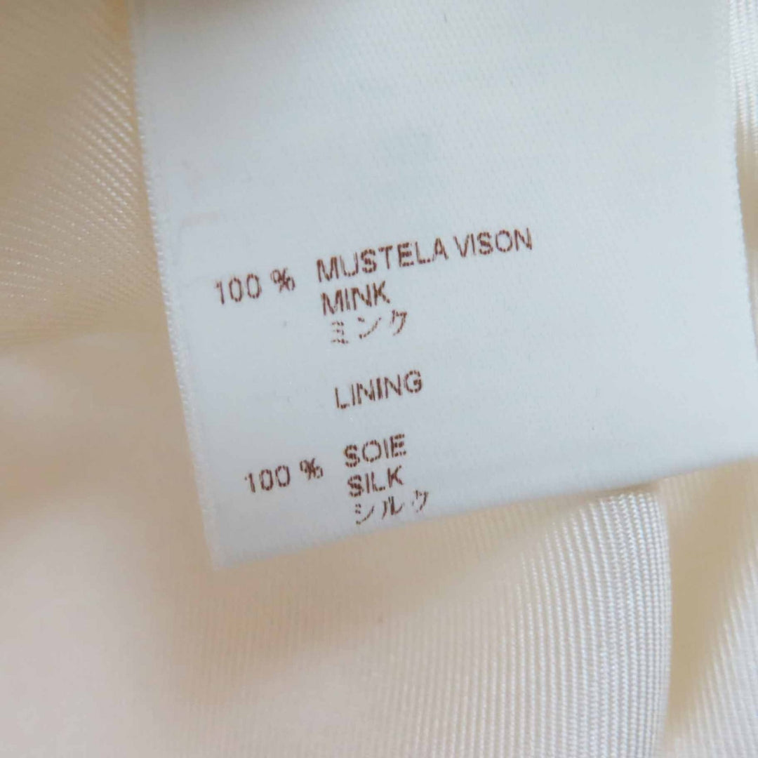 美品◎LOUIS VUITTON ルイヴィトン ウール100％ 裏シルク 襟・ボタンミンク ジャケット アイボリー 36 フランス製 正規品 レディース