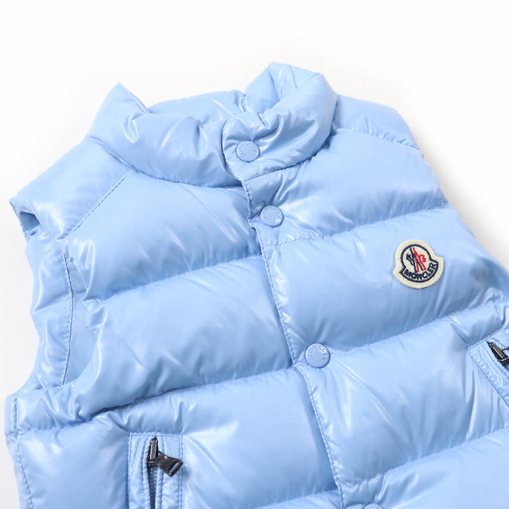 未使用品★MONCLER モンクレール 2023年製 BERNARD ロゴワッペン付 ダウンベスト ライトブルー 12/18 mesi 80cm ハンガー付 キッズ