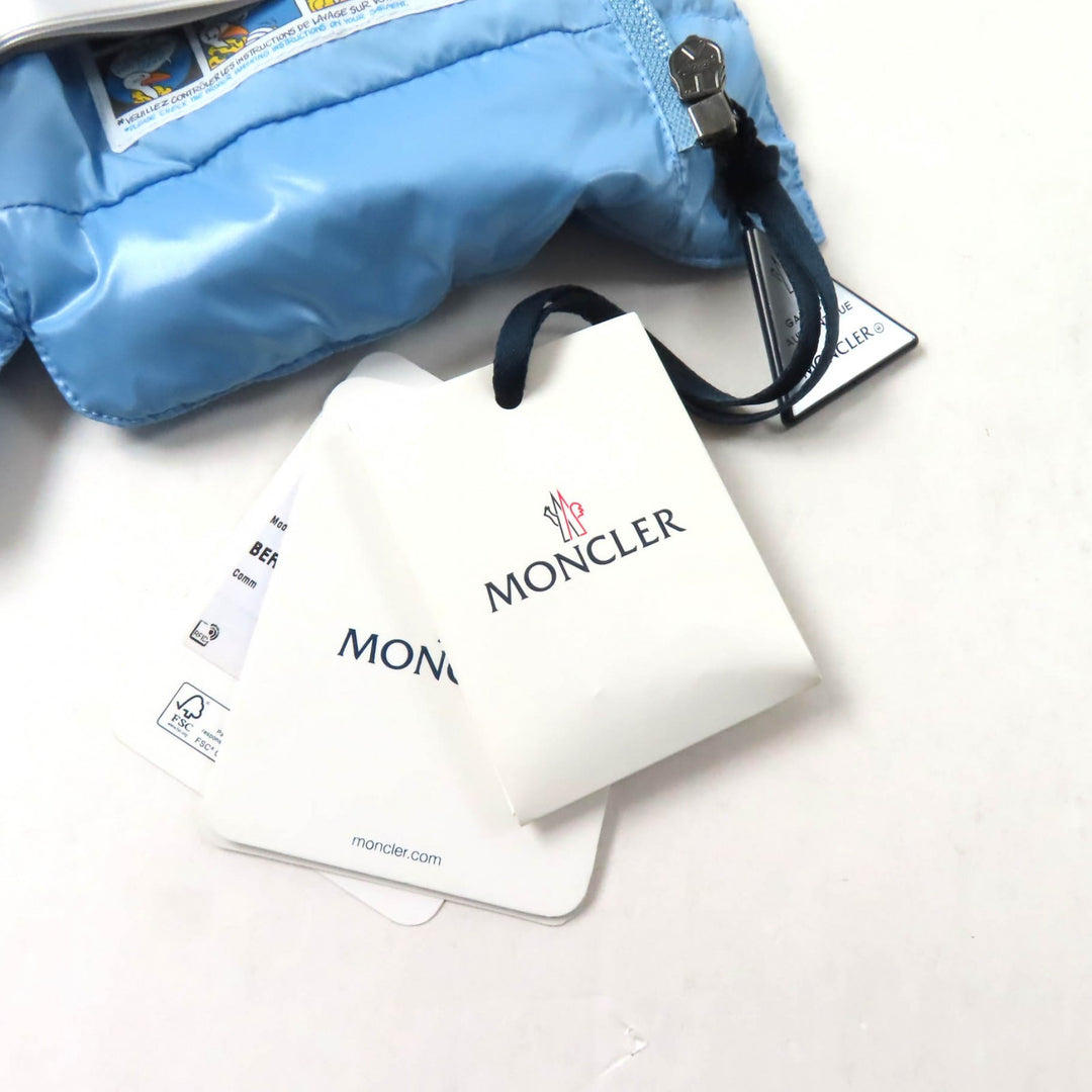 未使用品★MONCLER モンクレール 2023年製 BERNARD ロゴワッペン付 ダウンベスト ライトブルー 12/18 mesi 80cm ハンガー付 キッズ