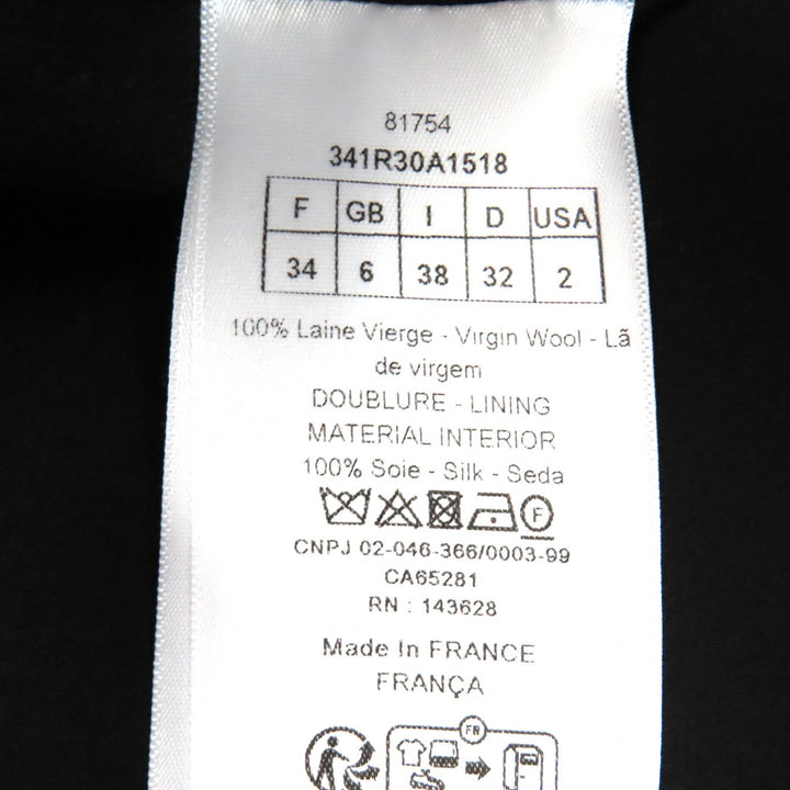 極美品△Christian Dior クリスチャンディオール 2023年 341R30A1518 ウール100％ リボン付 チェック ノースリーブ ワンピース 38 正規品