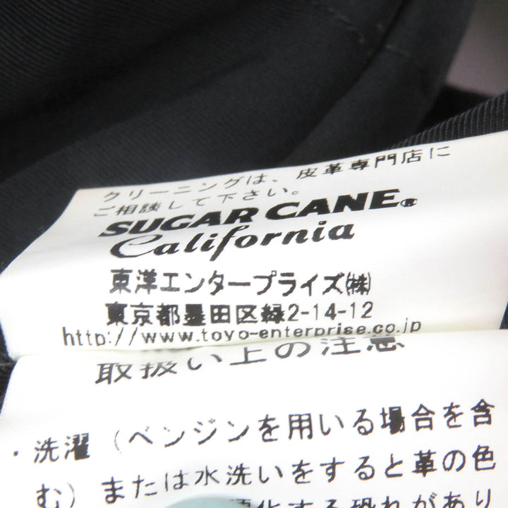 美品□SUGAR CANE シュガーケーン SC12342 レザーヨーク 牛革 襟コーデュロイ ウエスタン ダウンジャケット ブラック M 　正規品 メンズ