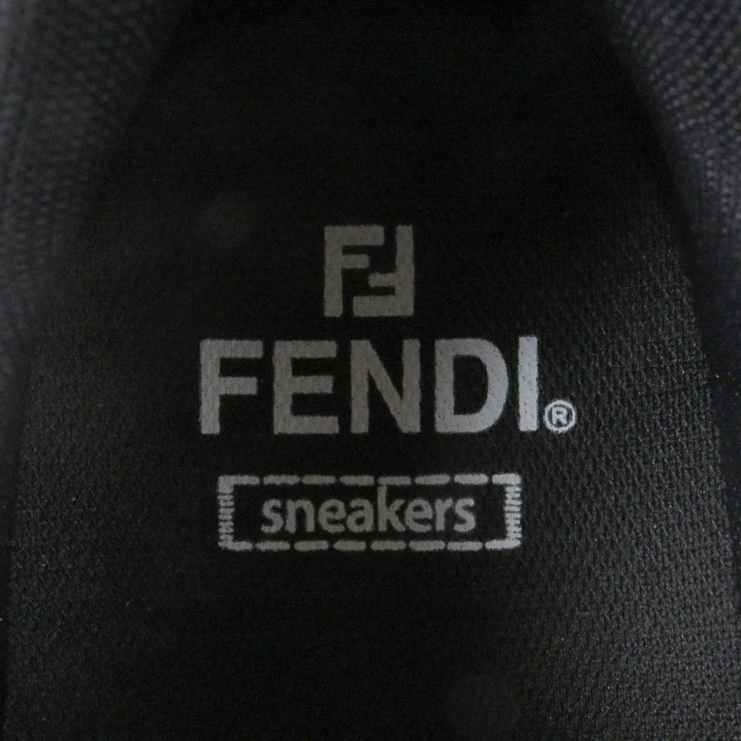 未使用品□FENDI フェンディ 7E1555 FASTER TRAINERS FFロゴ ズッカ メッシュ レザー ローカットスニーカー ブラック 6 イタリア製