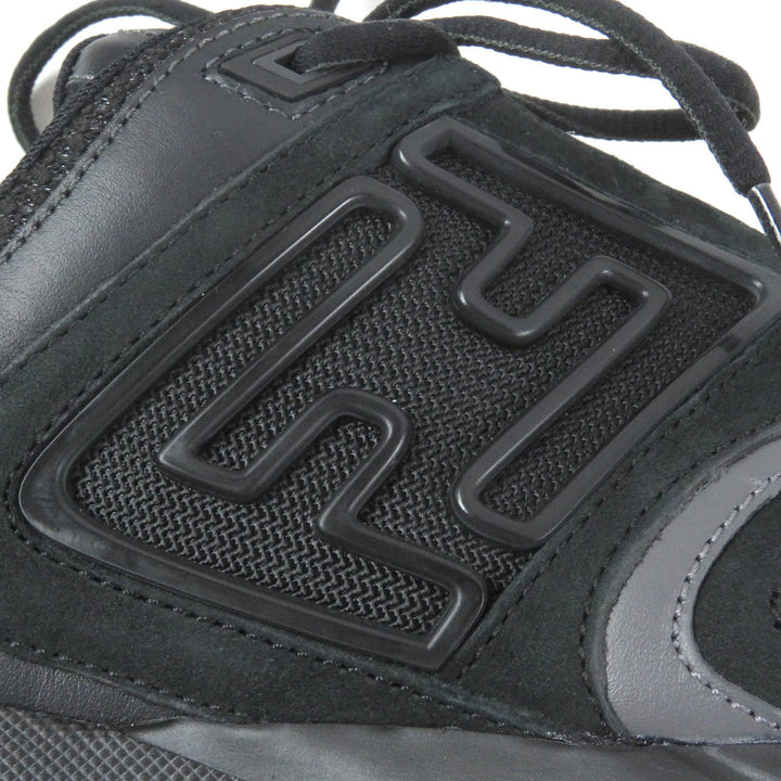 未使用品□FENDI フェンディ 7E1555 FASTER TRAINERS FFロゴ ズッカ メッシュ レザー ローカットスニーカー ブラック 6 イタリア製